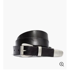 Black Leather Three Piece Belt